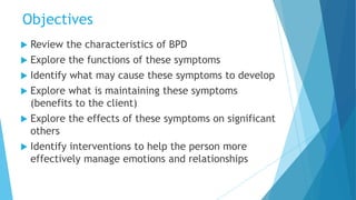 Addressing Borderline Personality Disorder in Treatment | PPTX