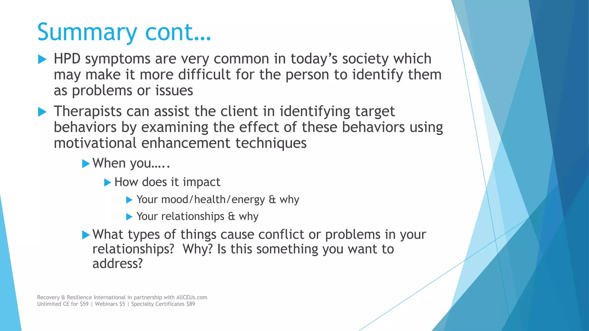 Addressing Histrionic Personality Disorder | PPTX | Mental Health ...