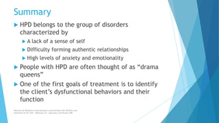 Addressing Histrionic Personality Disorder | PPTX