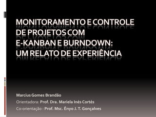 Marcius Gomes Brandão
Orientadora: Prof. Dra. Mariela Inés Cortés
Co-orientação : Prof. Msc. Ênyo J. T. Gonçalves
 
