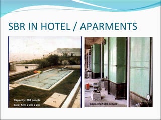 SBR IN HOTEL / APARMENTS Capacity: 500 people Size: 12m x 2m x 2m Capacity:1500 people 