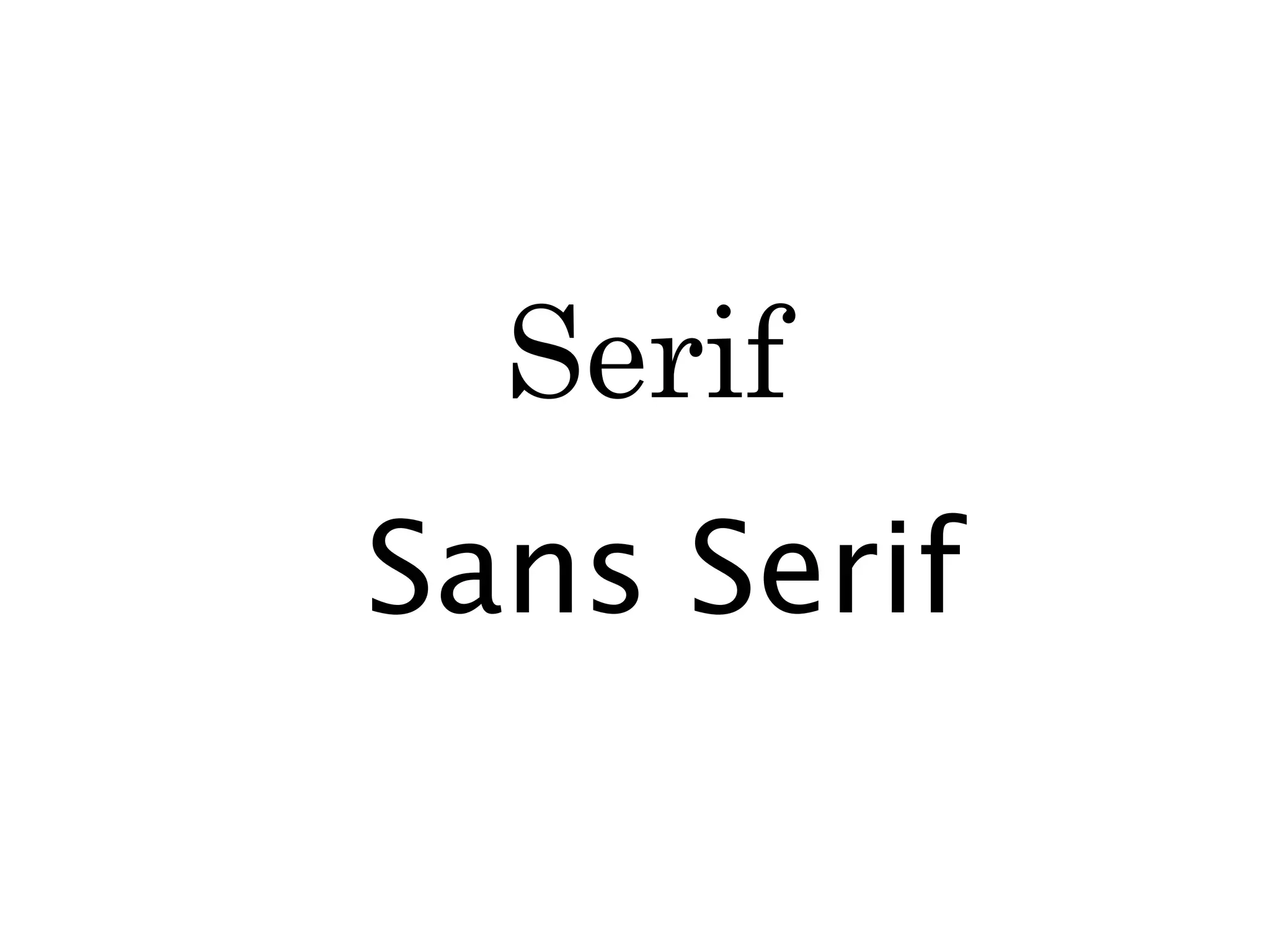 Serif
Sans Serif
 