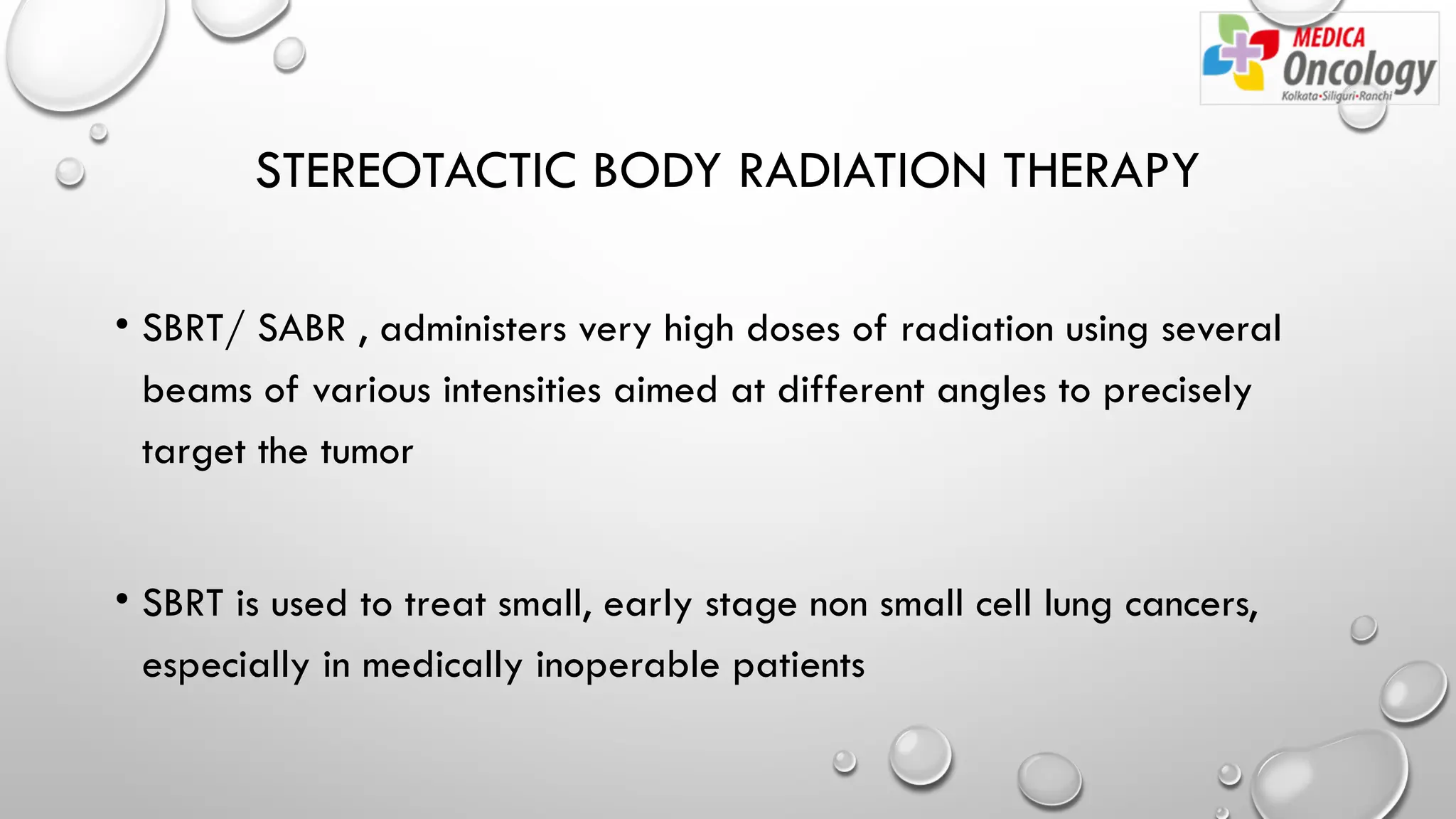 SBRT (Stereotactic Body Radiation Therapy in Lung Cancer.pptx