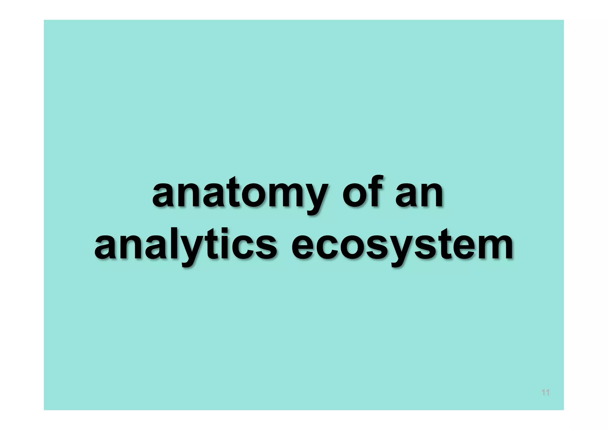 anatomy of an
analytics ecosystem


                      11
 