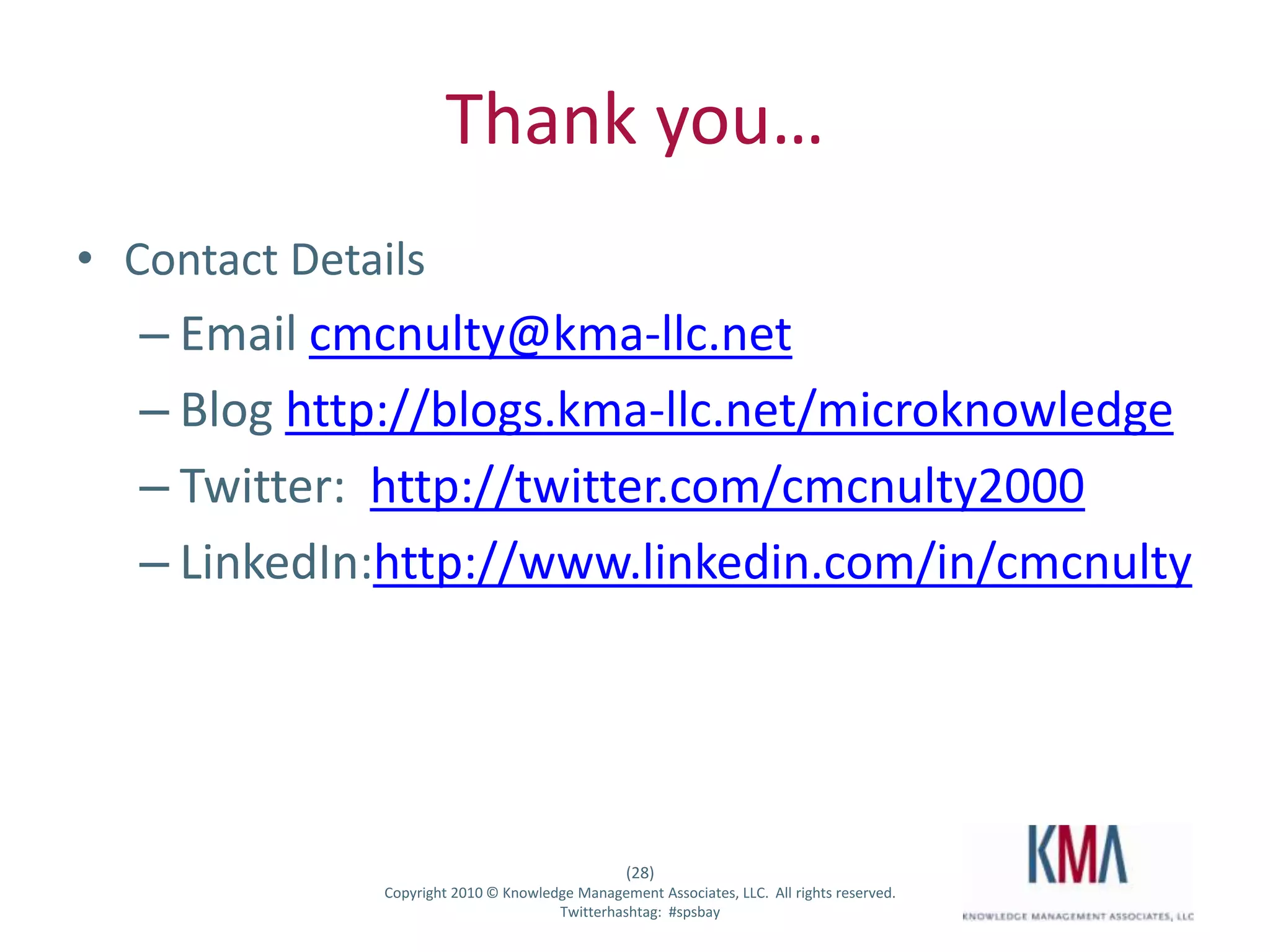 Business Connectivity ServicesNative Support for data from SQL, .NET, Windows Communication Frameworks (e.g. Dallas)Configured through SharePoint Designer 2010Republish data to consuming applications (e.g. Outlook 2010)Use when key data lives outside SharePoint direct control – e.g. accounting systemsQuick tip: Secure Store Service is needed