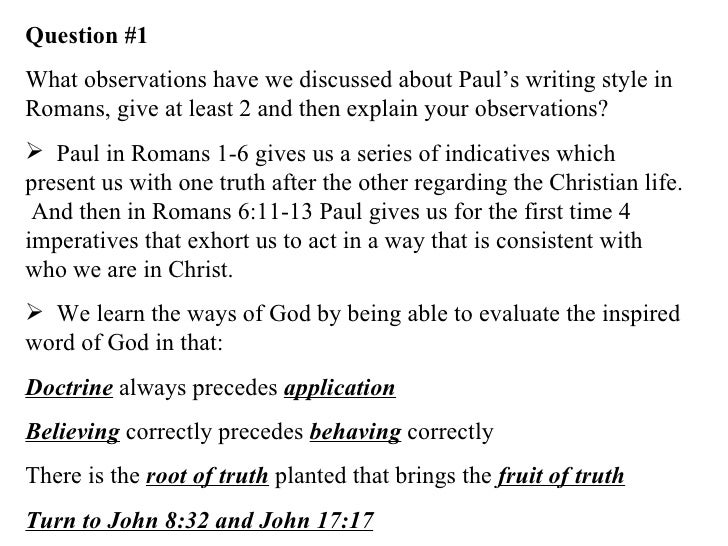 Be Who You Are In Christ (Summary) Romans 6