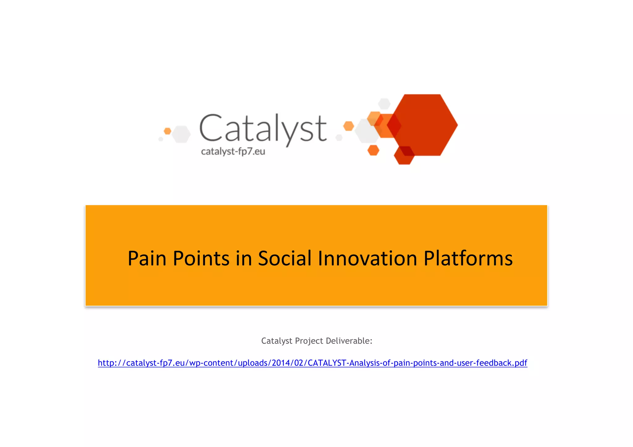 Dilemma:
Unstructured deliberation
platforms provide no scaleable
assistance in making sense of
the collective’s progress
 