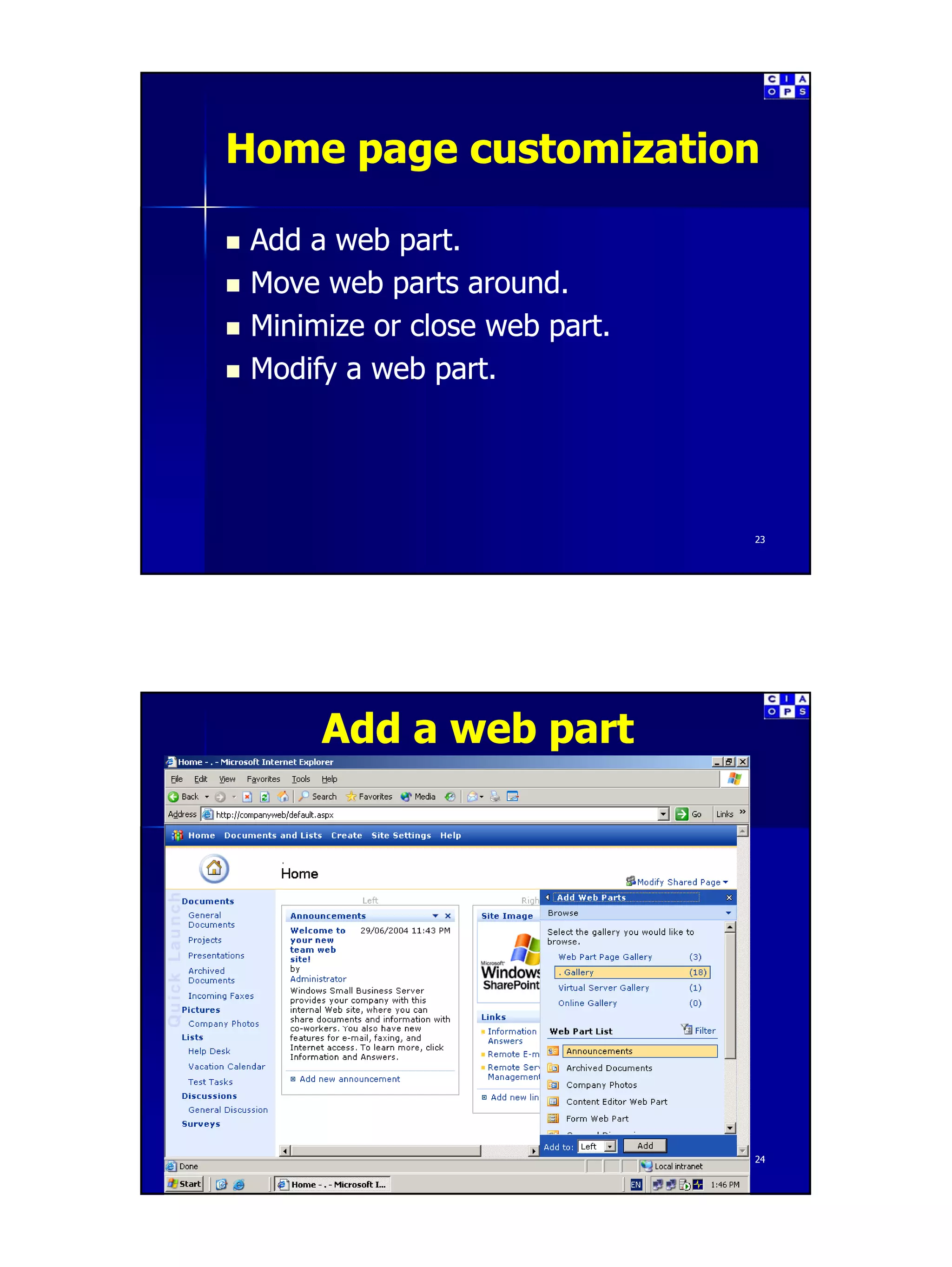 Introduction to Small Business Server Part 3