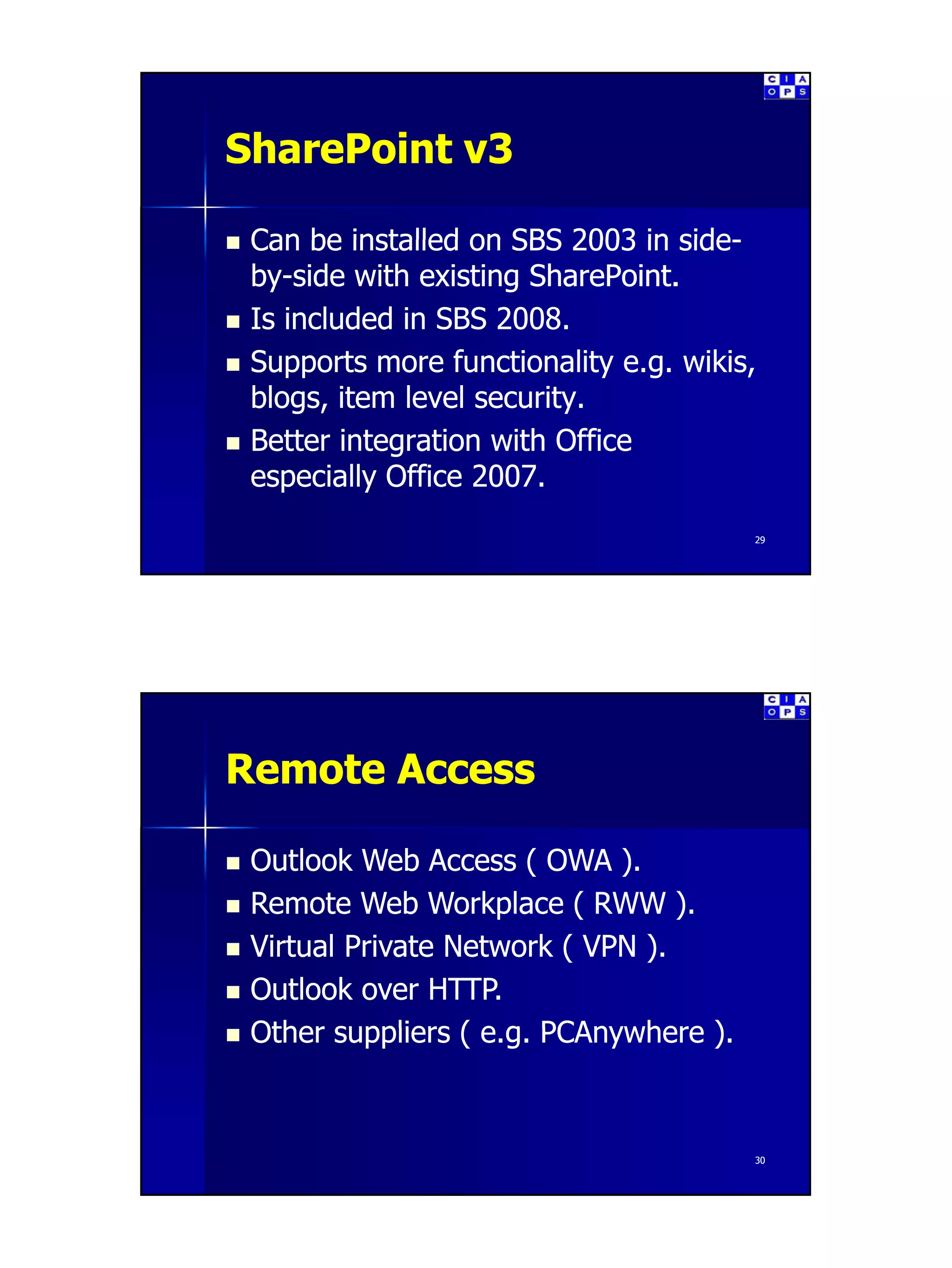 Introduction to Small Business Server Part 3