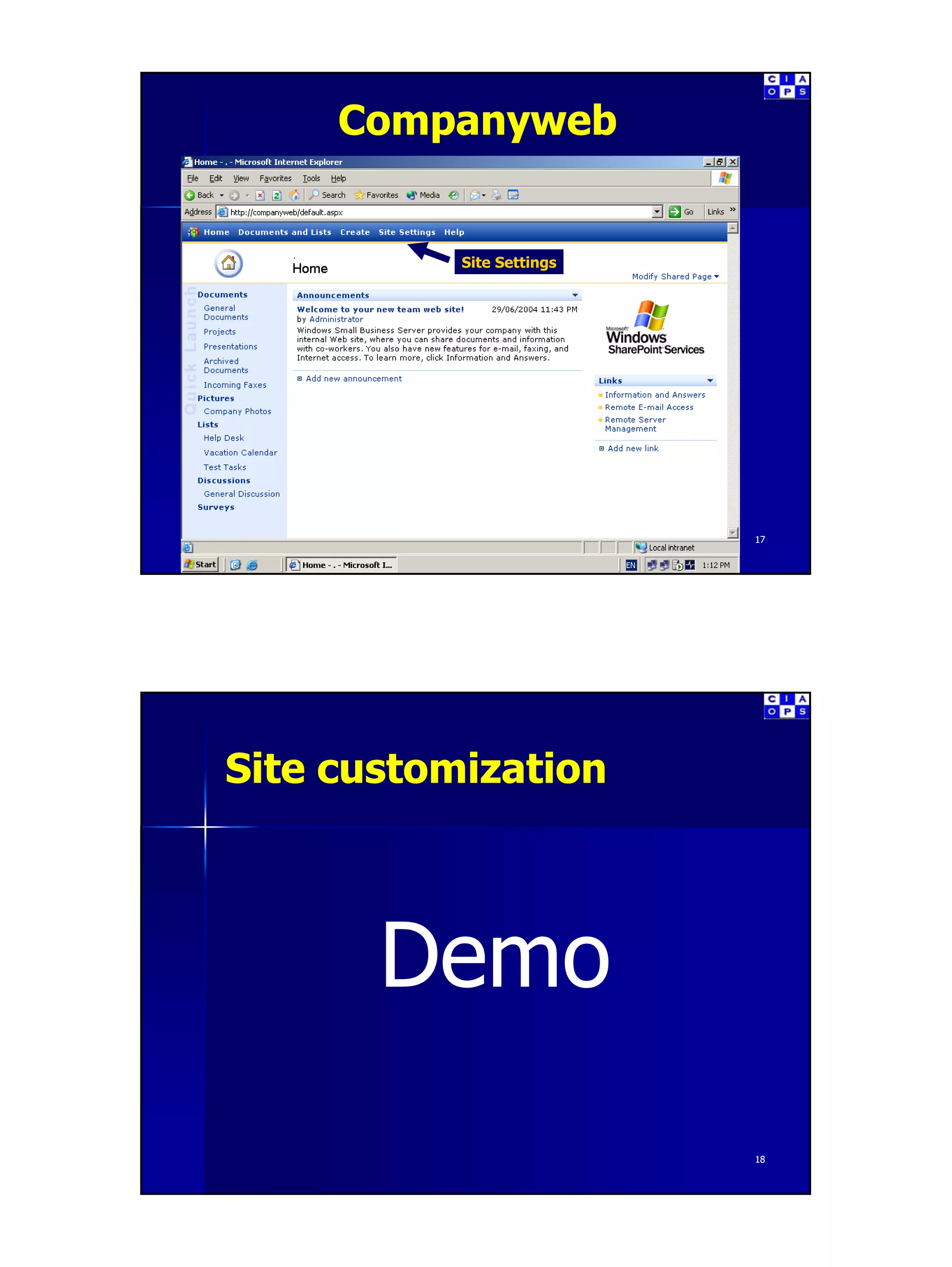 Introduction to Small Business Server Part 3