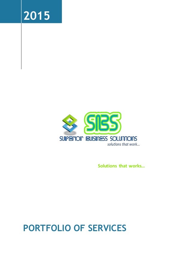 Sbs portfolio of services