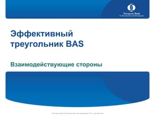 Эффективный
треугольник BAS
Взаимодействующие стороны

© European Bank for Reconstruction and Development 2013 | www.ebrd.com

 