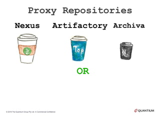 Proxy Repositories
Nexus Artifactory Archiva
OR
© 2018 The Quantium Group Pty Ltd. In Commercial Confidence
 
