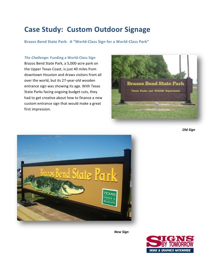 Custom Outdoor Signage Brazos Bend State Park and A Private Cruise