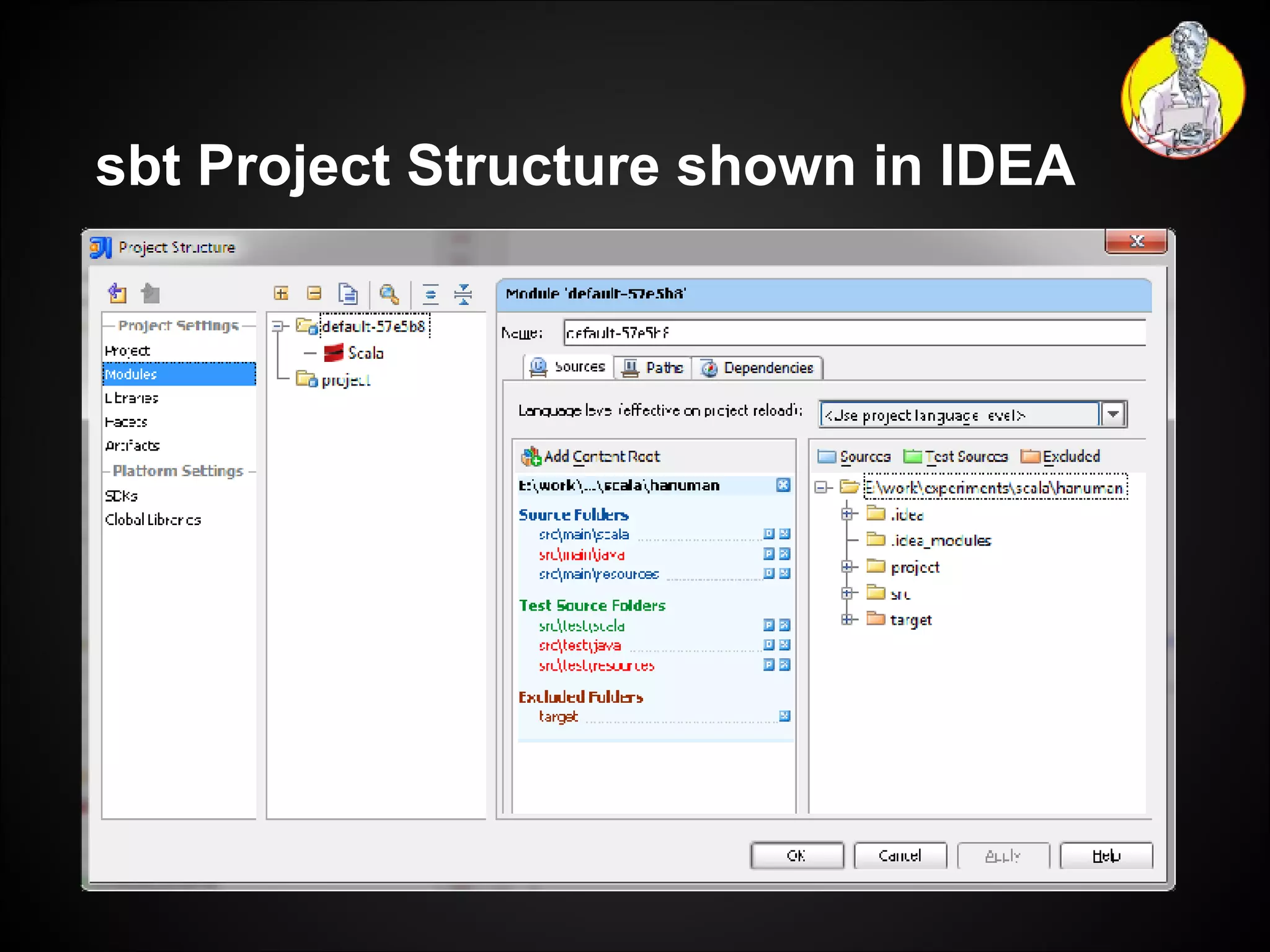 sbt Project Structure shown in IDEA 