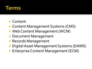 Introduction to Web Content Management | PPTX