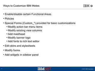 Learn everything about IBM iNotes Customization | PDF