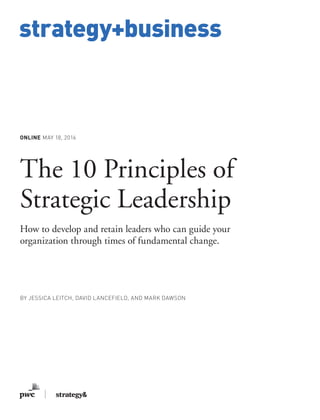 10 Principles of Strategic Leadership | PDF