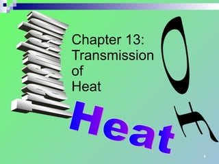 Chapter 13: Transmission of Heat Transmission Of Heat 