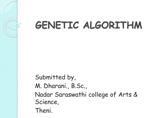 GENETIC ALGORITHM | PPT