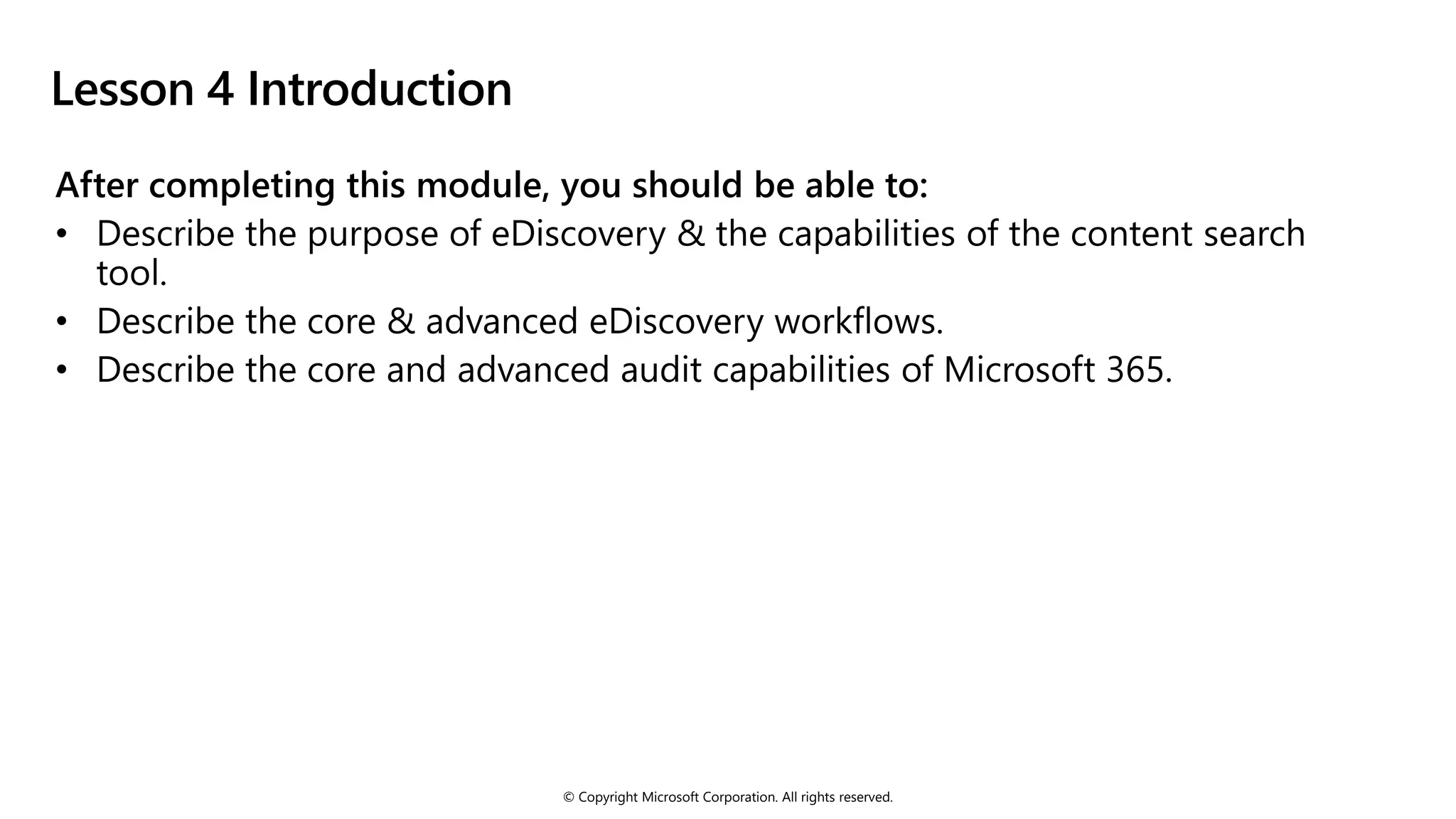 © Copyright Microsoft Corporation. All rights reserved.
Lesson 4 Introduction
 
