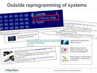 Outside reprogramming of systems
8© 2015 Rogue Wave Software, Inc. All Rights Reserved.
 