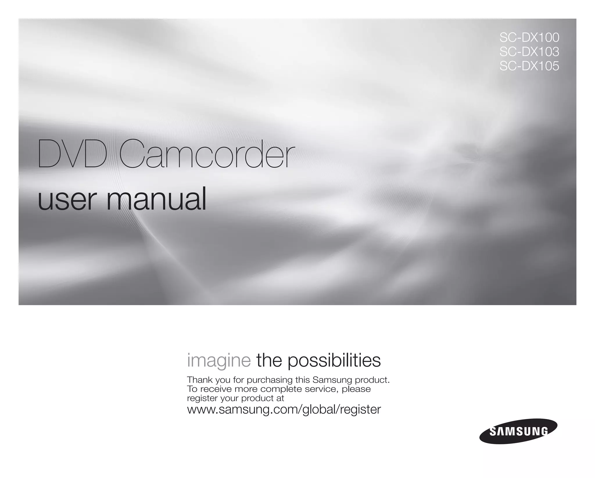 Samsung Camcorder SC-DX100 User Manual