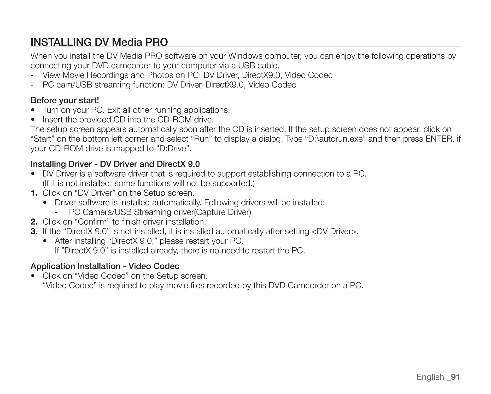Samsung Camcorder SC-DX100 User Manual