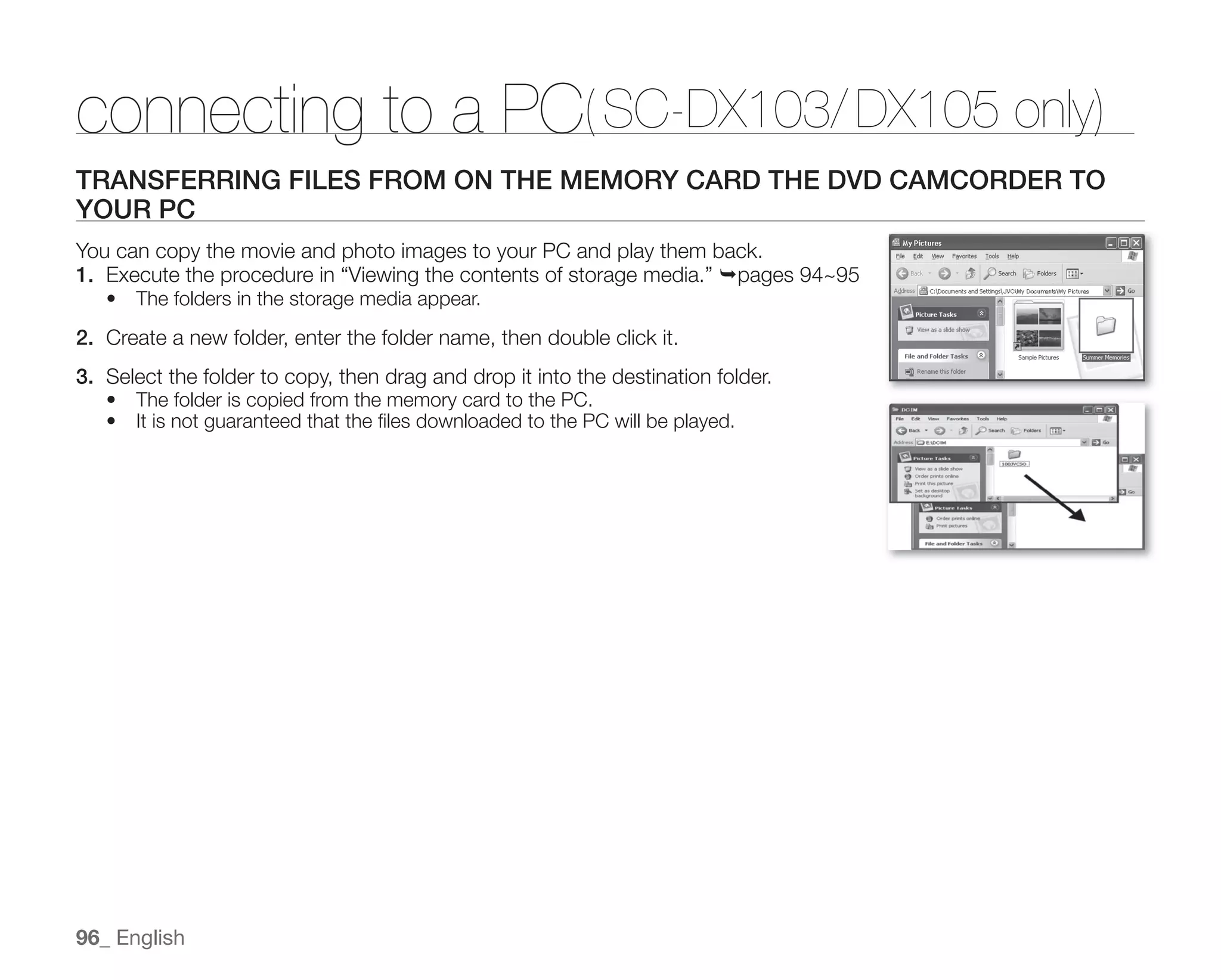 Samsung Camcorder SC-DX100 User Manual