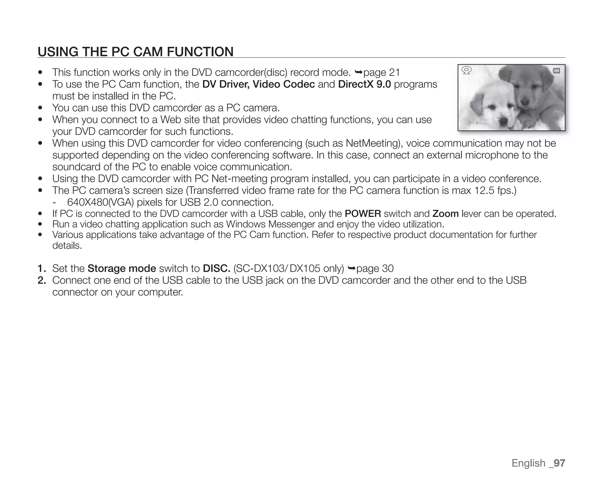 Samsung Camcorder SC-DX100 User Manual