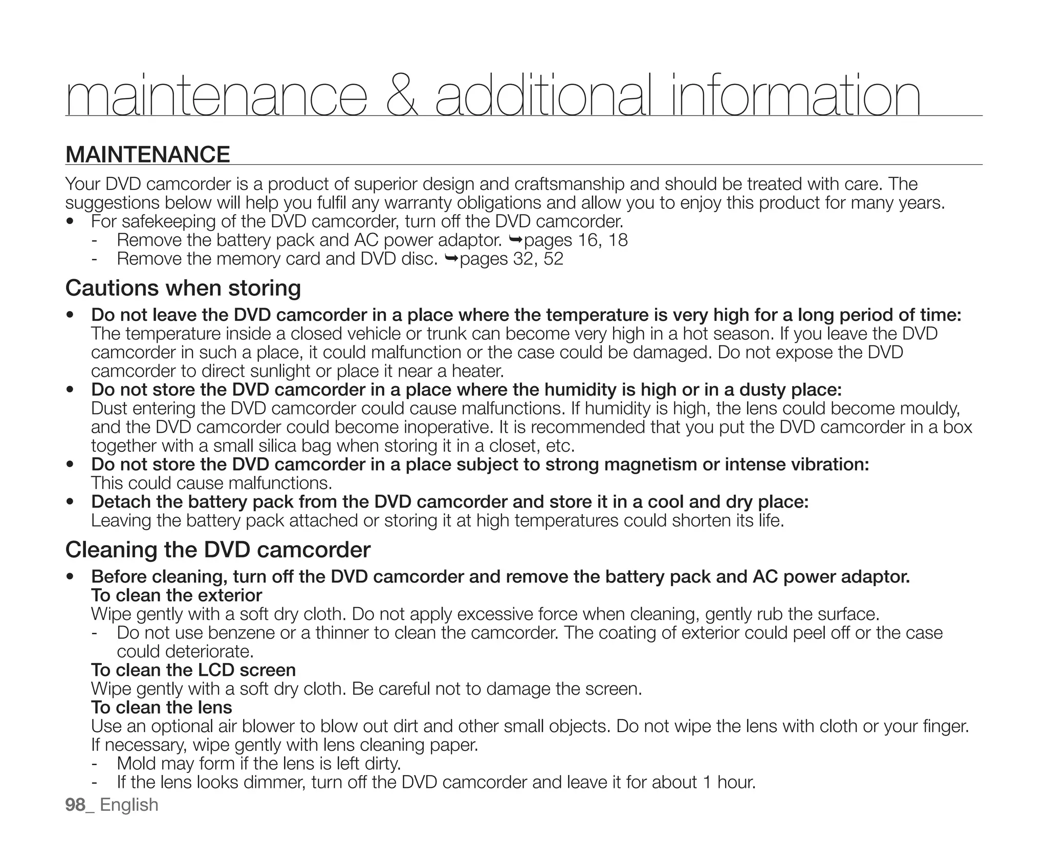 Samsung Camcorder SC-DX100 User Manual