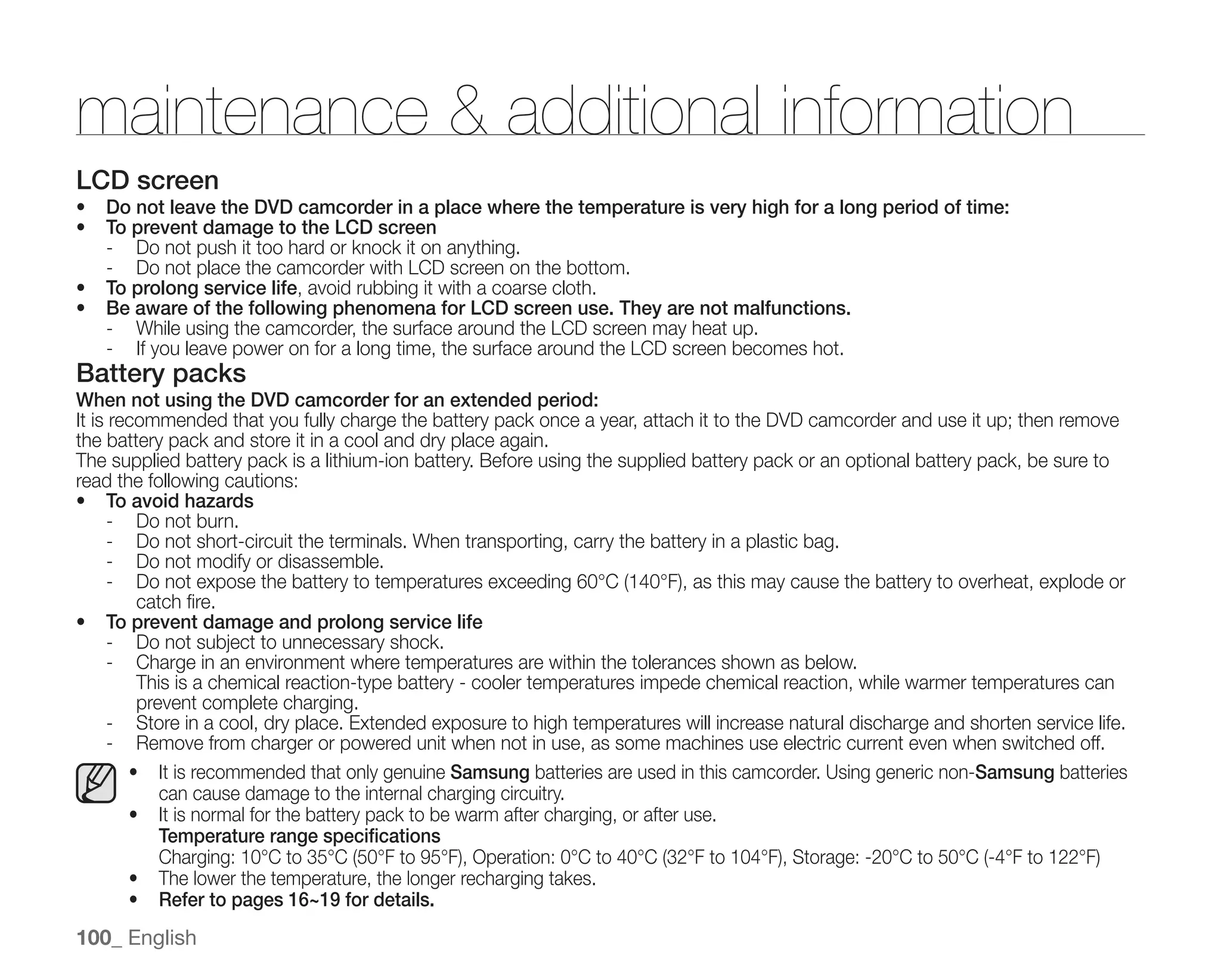 Samsung Camcorder SC-DX100 User Manual