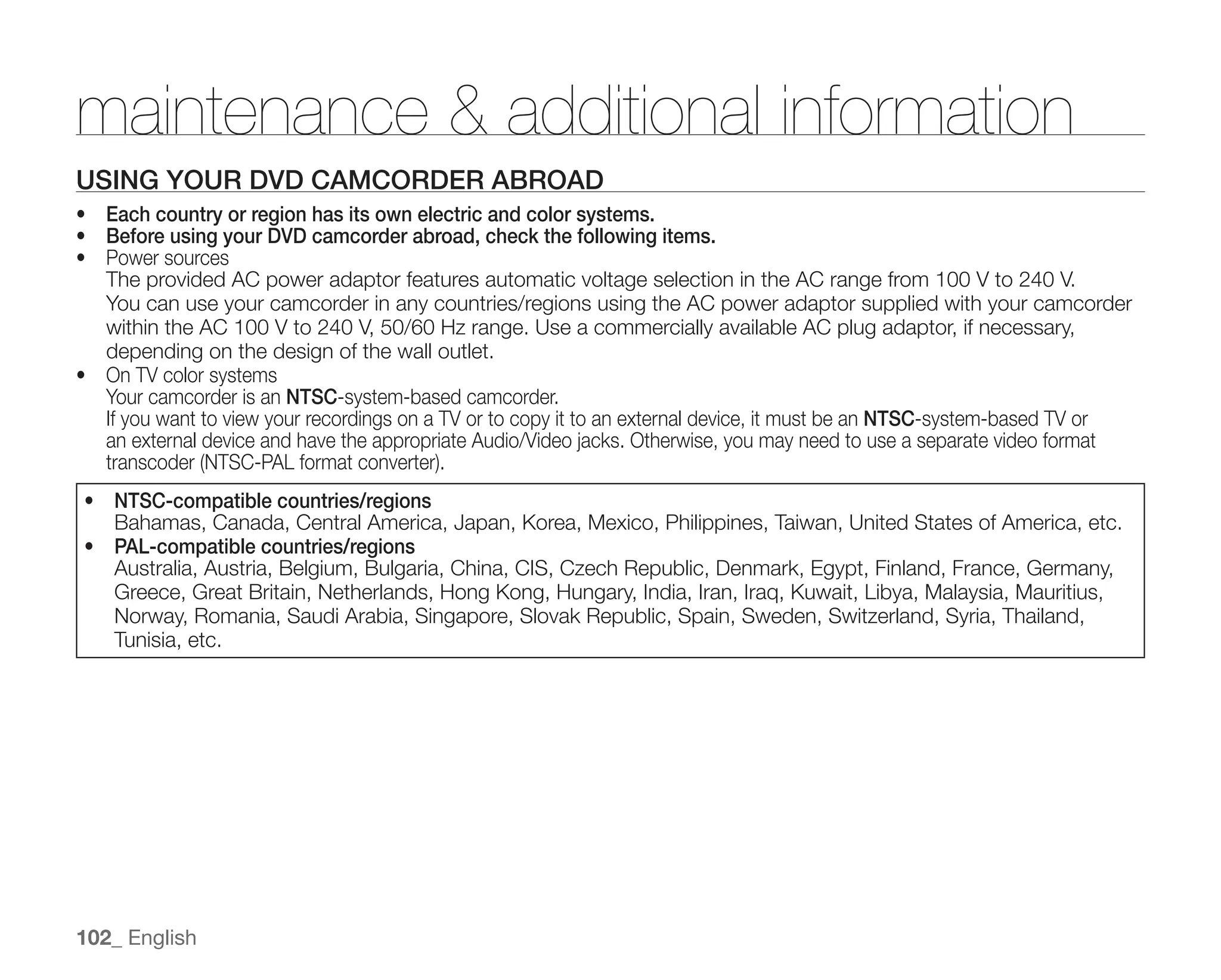 Samsung Camcorder SC-DX100 User Manual