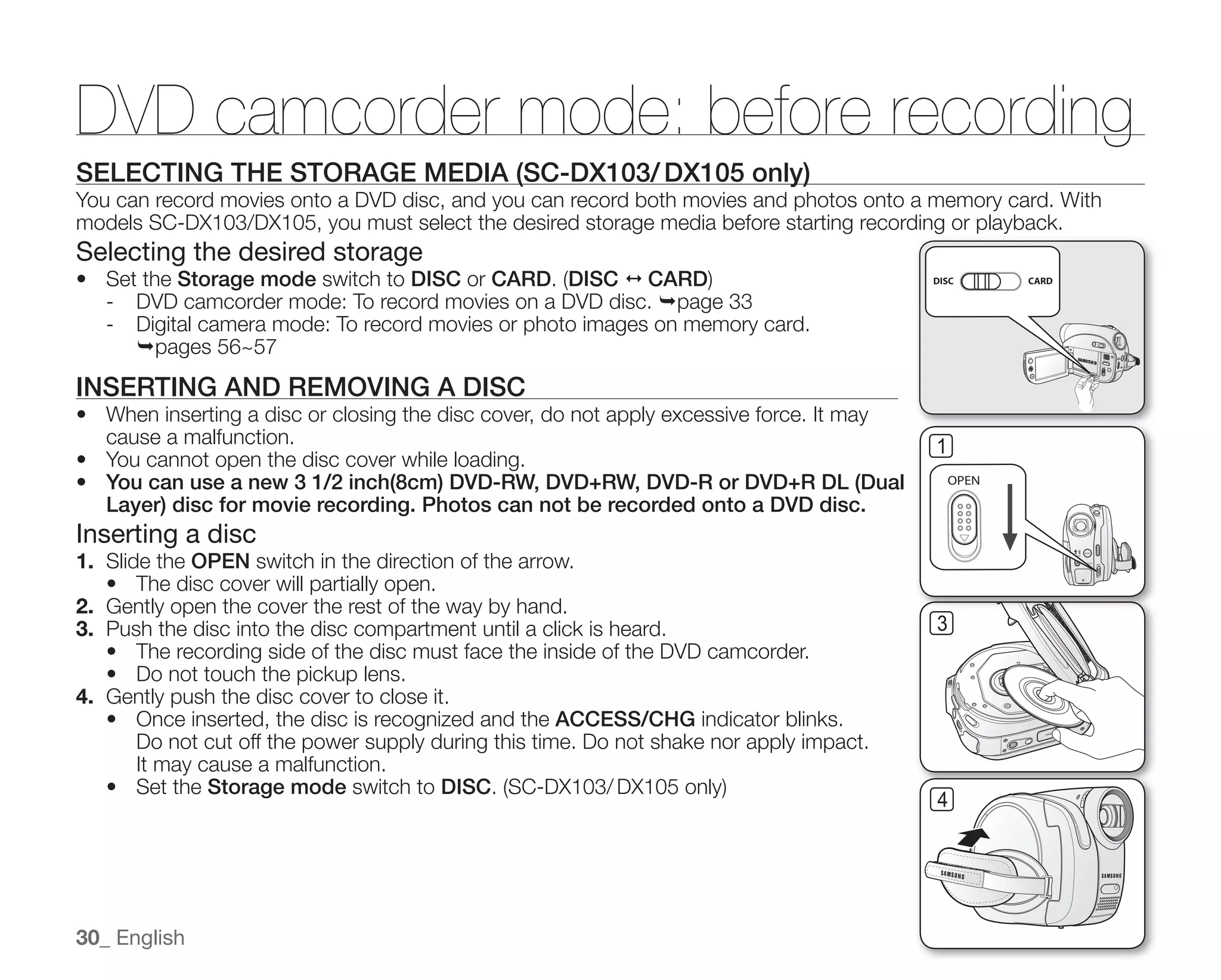 Samsung Camcorder SC-DX100 User Manual