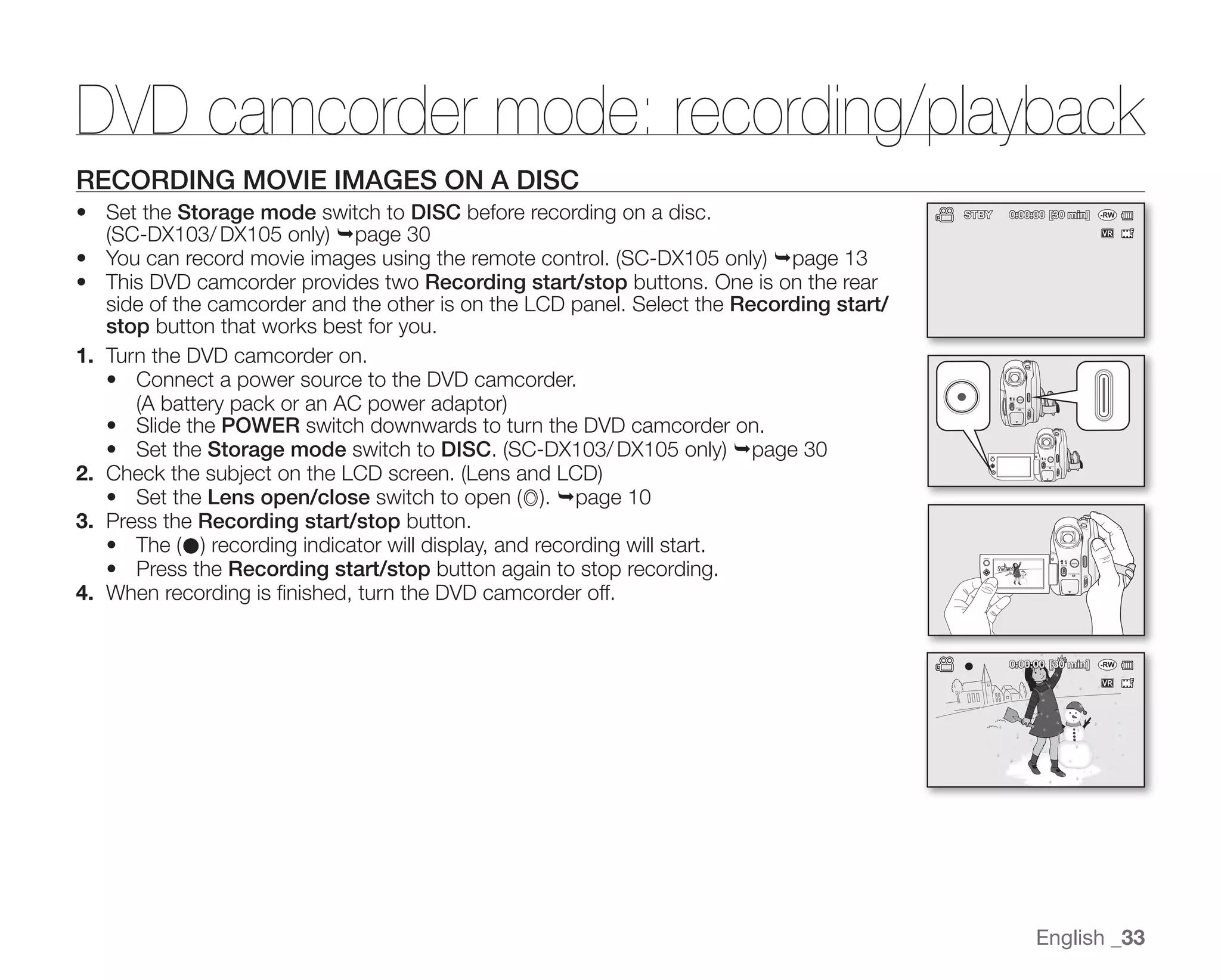 Samsung Camcorder SC-DX100 User Manual