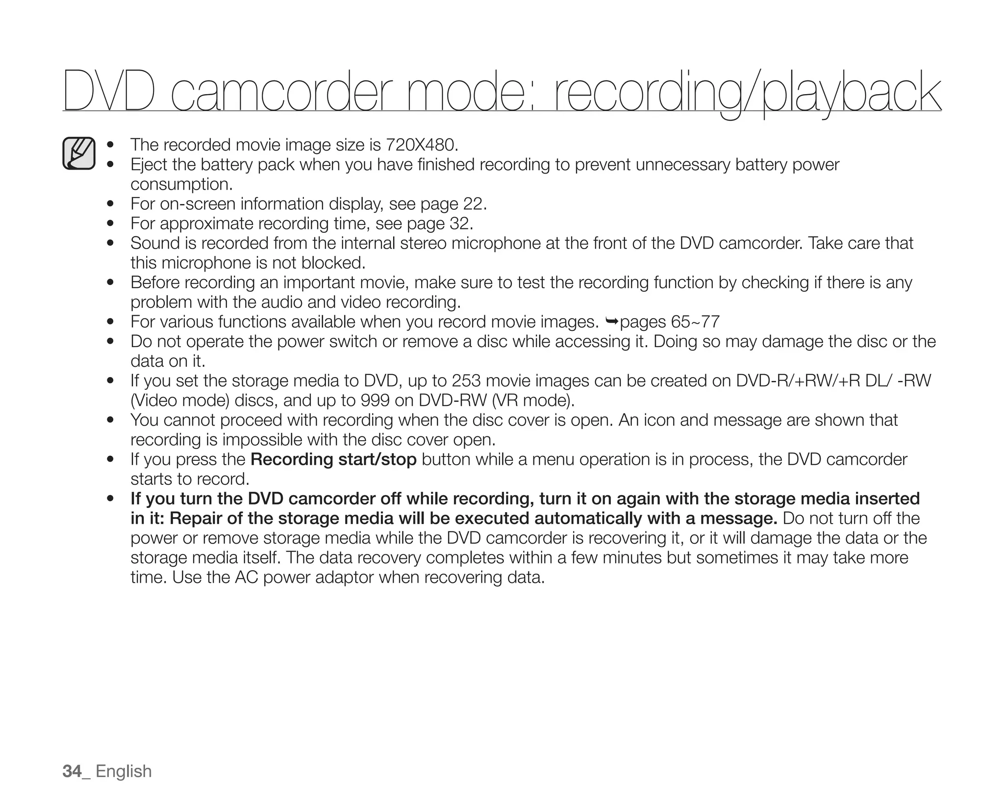 Samsung Camcorder SC-DX100 User Manual