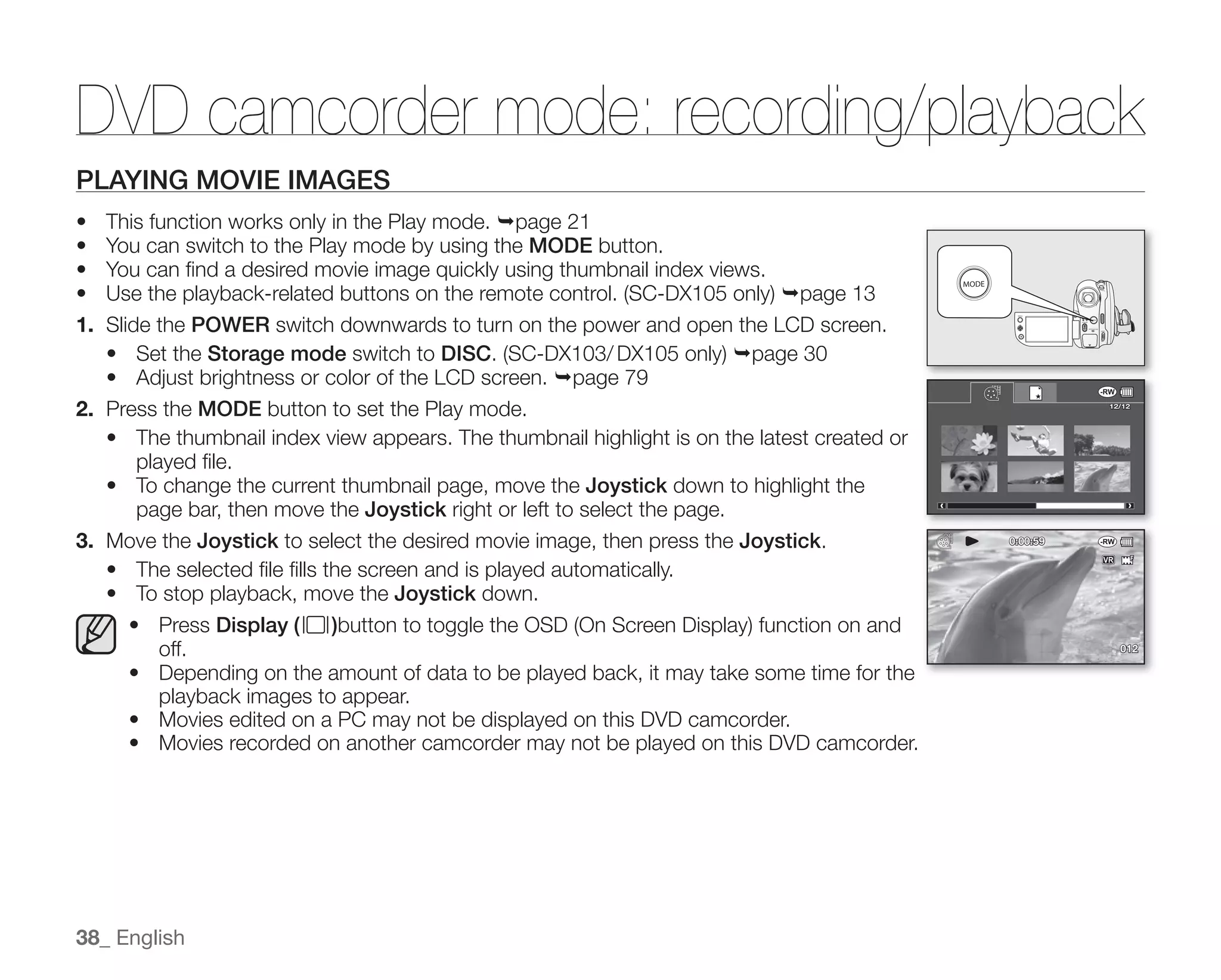 Samsung Camcorder SC-DX100 User Manual