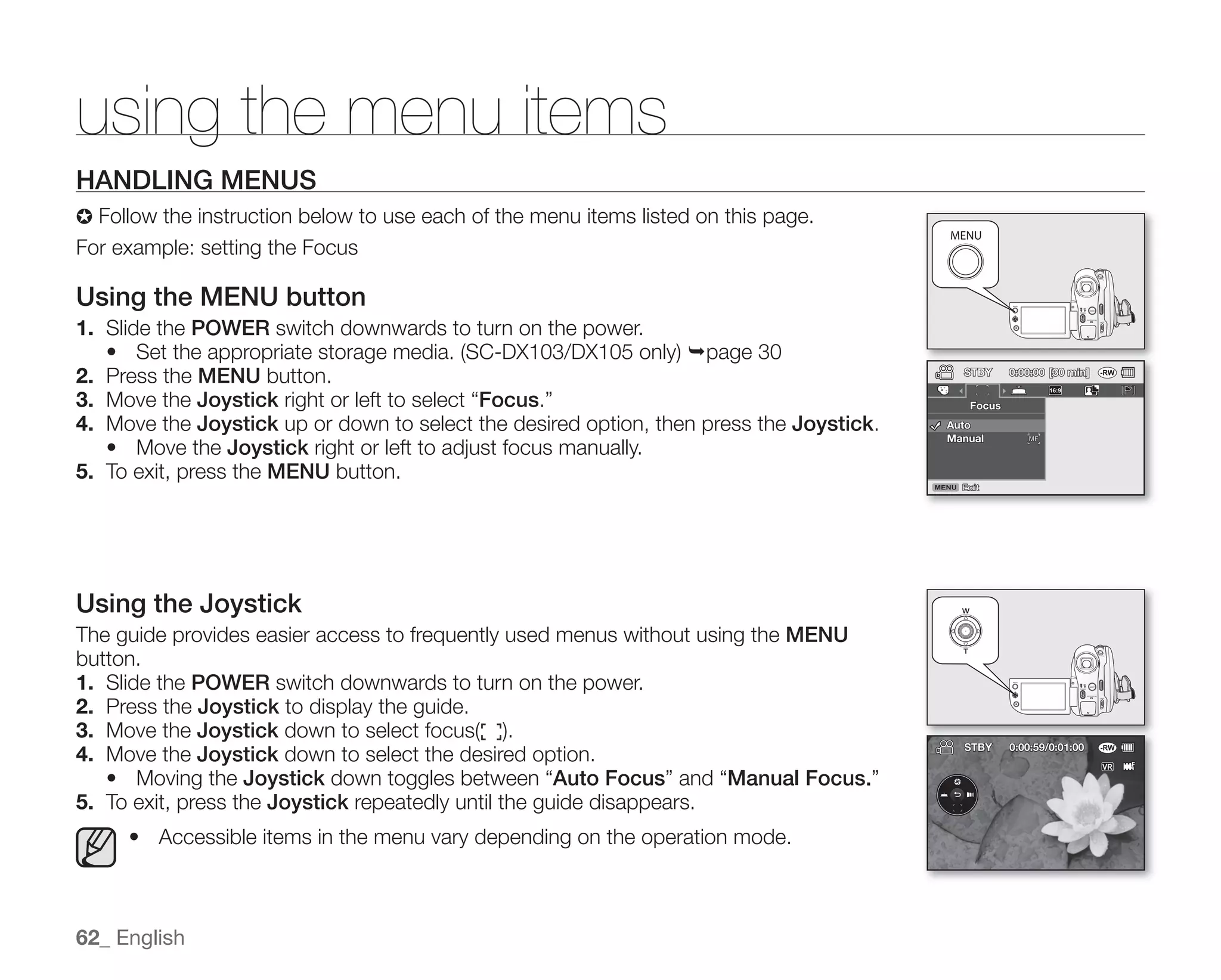 Samsung Camcorder SC-DX100 User Manual