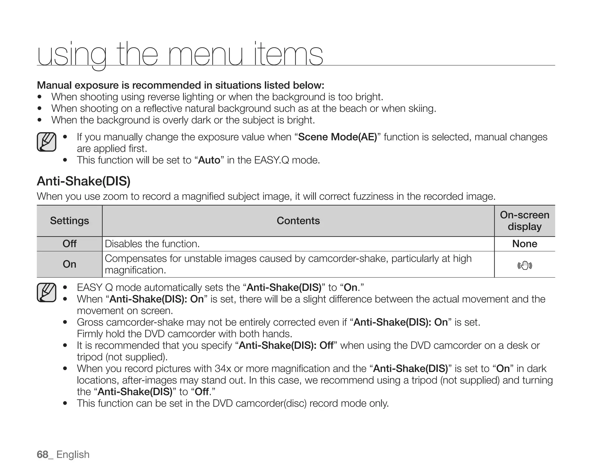 Samsung Camcorder SC-DX100 User Manual