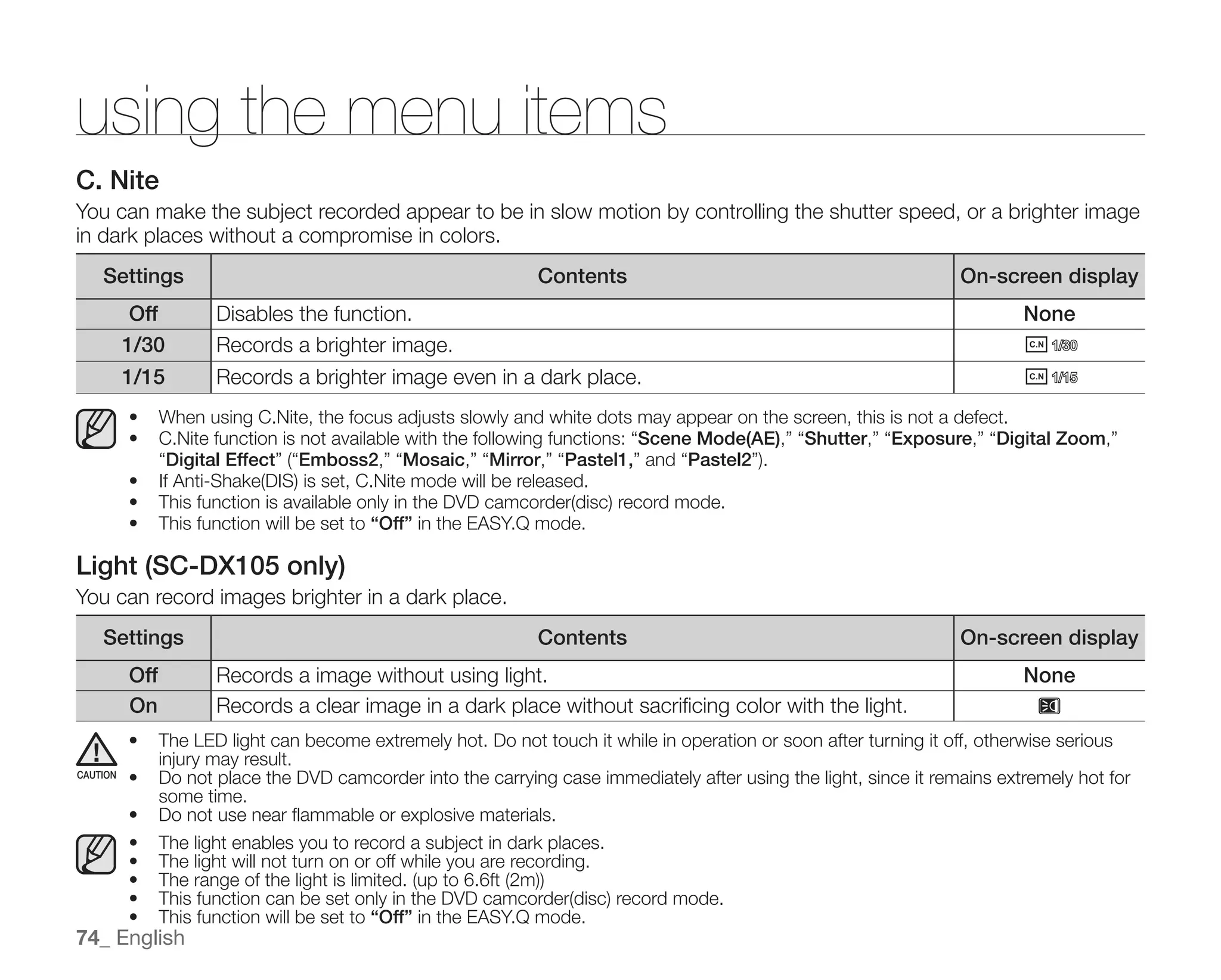 Samsung Camcorder SC-DX100 User Manual