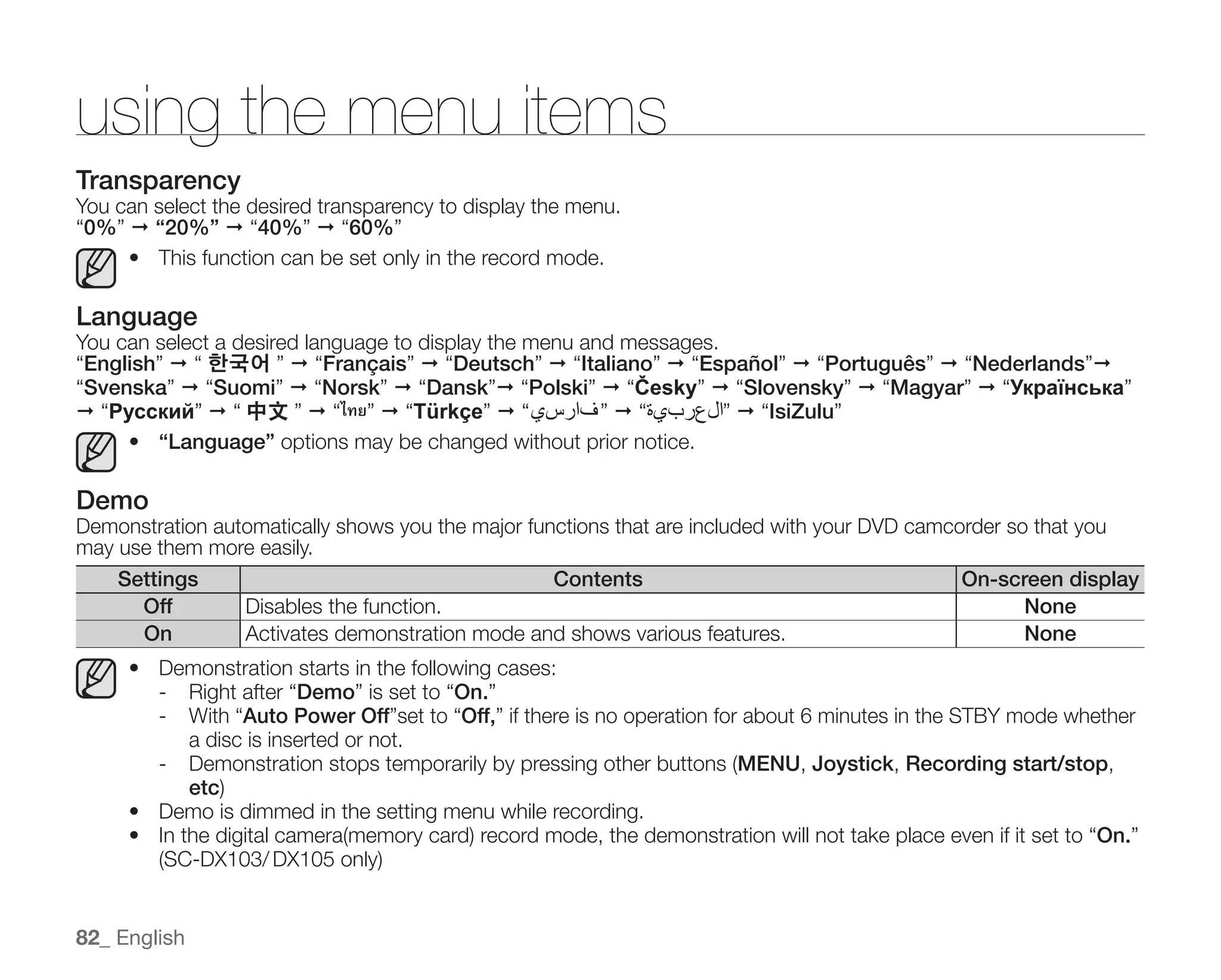 Samsung Camcorder SC-DX100 User Manual