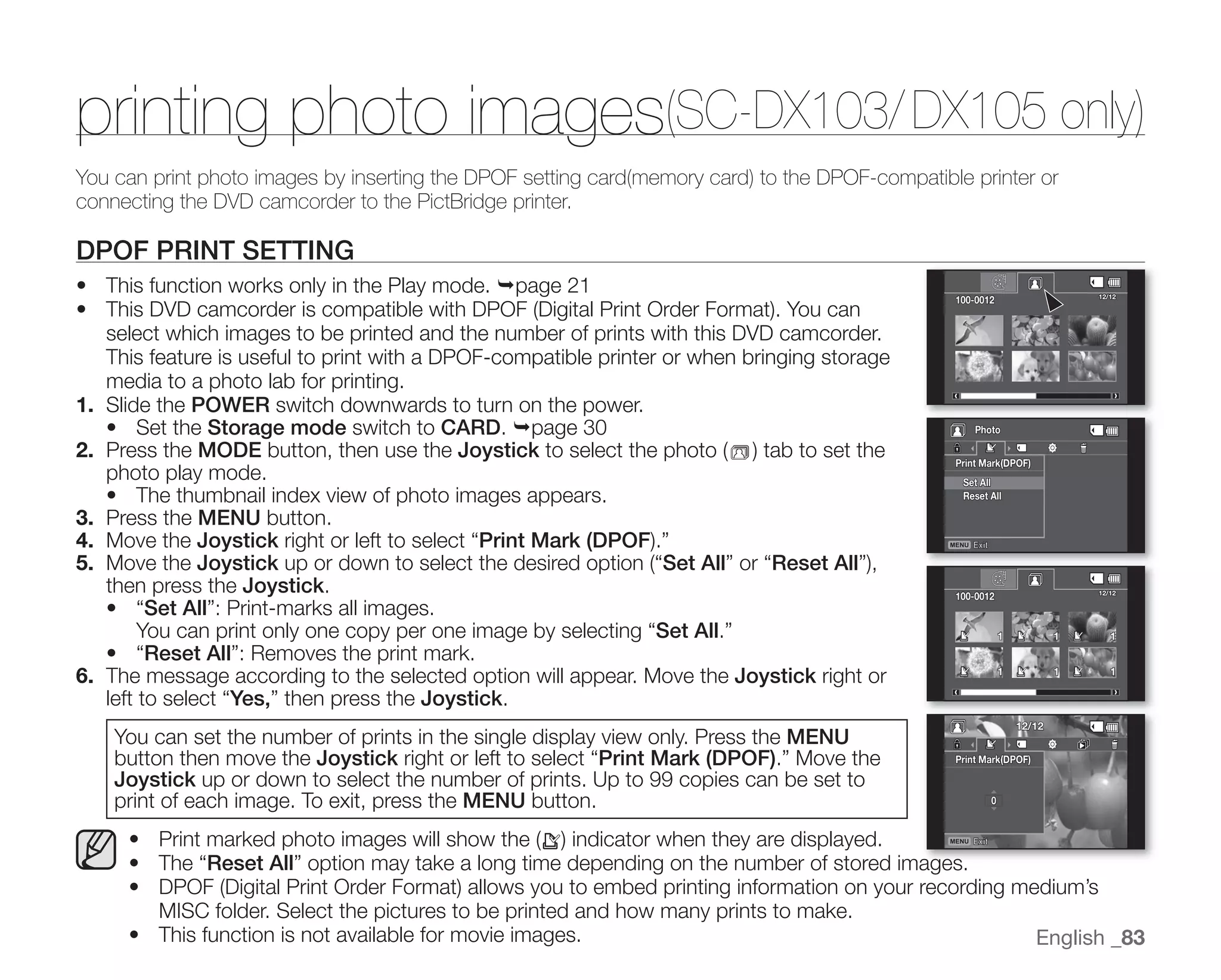 Samsung Camcorder SC-DX100 User Manual