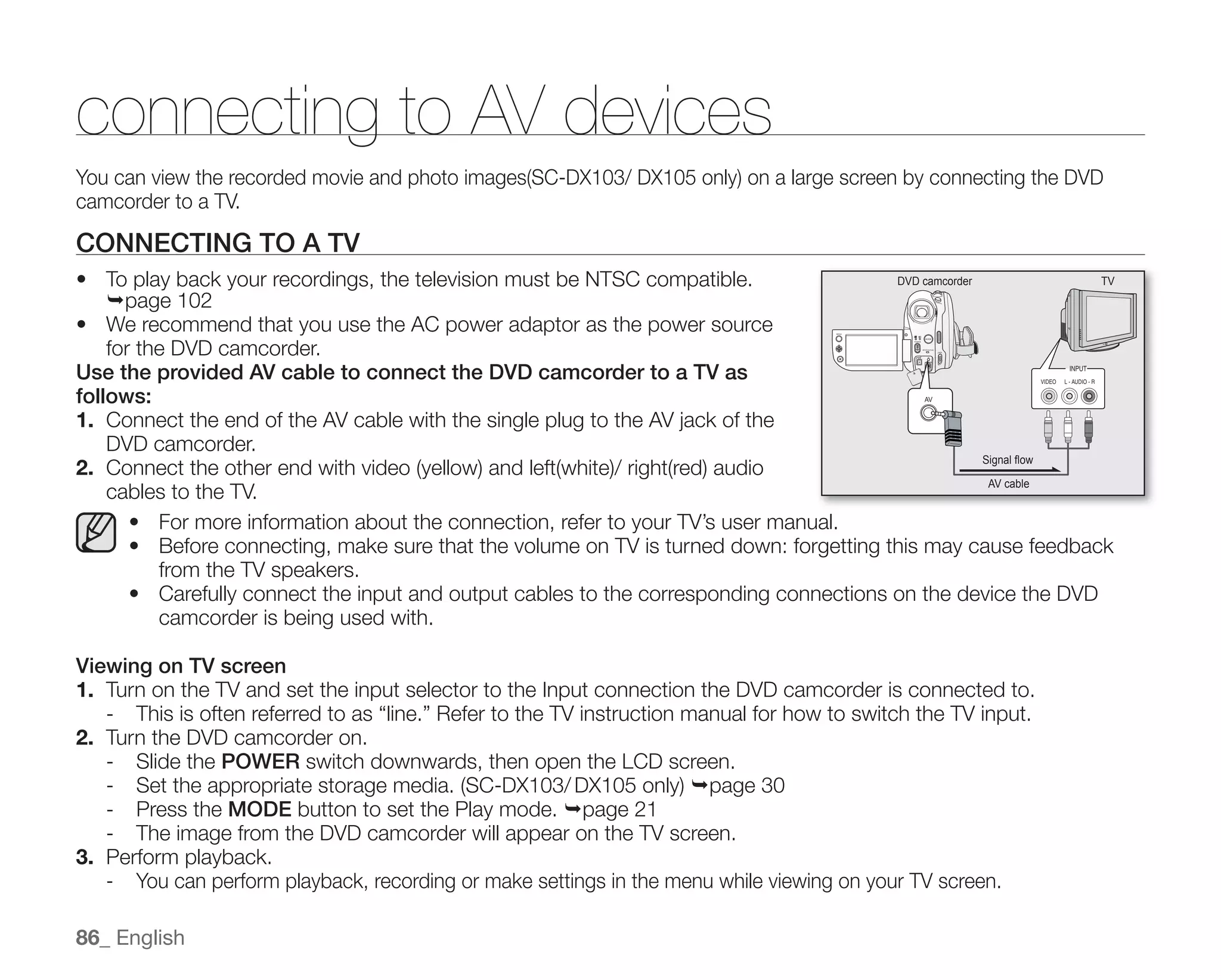 Samsung Camcorder SC-DX100 User Manual