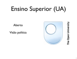 Ensino Superior (UA)

   Aberto

Visão política




                        7
 
