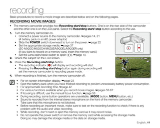 Samsung Camcorder SC-MX20 User Manual