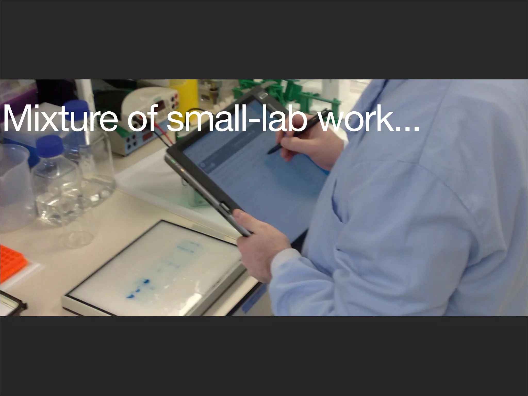 Mixture of small-lab work...
 