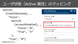 ユーザ状態（Active 属性）のマッピング
 
