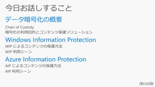 Windows
Information
Protection
Azure
Information
Protection
 