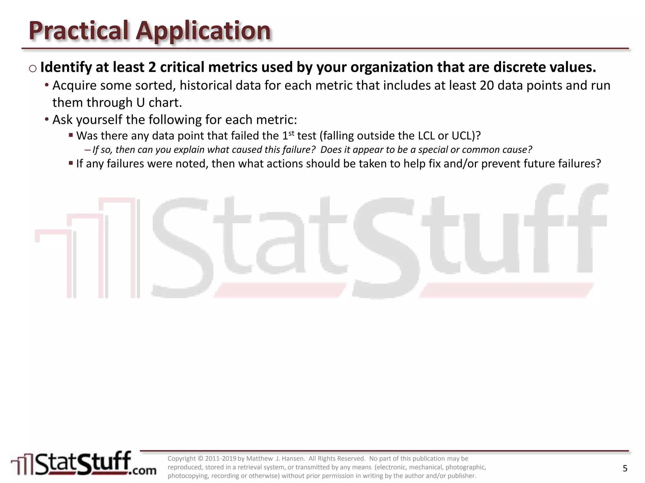 Control Charts: U Chart