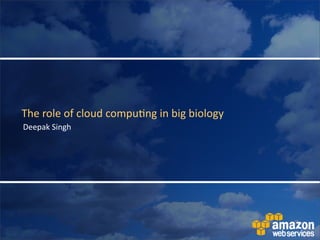 The	
  role	
  of	
  cloud	
  compu.ng	
  in	
  big	
  biology
Deepak	
  Singh
 